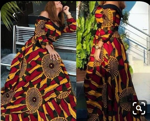 african print evening wear