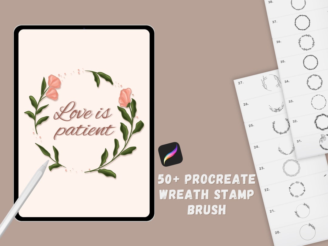 Procreate Wreath Stamp Brush: 55 Floral Designs (digital Download) - Etsy