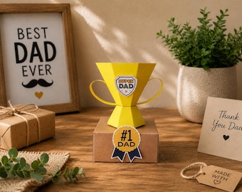 Vaderdagcadeaudoos Trophy Craft - afdrukbare doe-het-zelfsjabloon