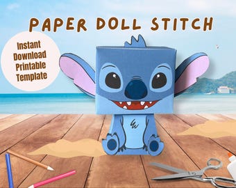 Artisanat de poupée en papier à broder : jouet en papier facile à faire soi-même (modèle PDF téléchargeable)