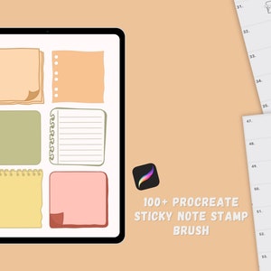 Procreate Sticky Notes Stamps Digital Procreate Bullet Journal Sticky Note Stamps Procreate Brushes Digital Stamps for Digital planners