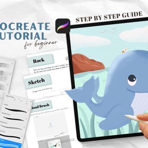 Step by step Procreate Drawing Guide with Layered art files Digital Art Tutorial Procreate Beginner how to illustration starting bundles