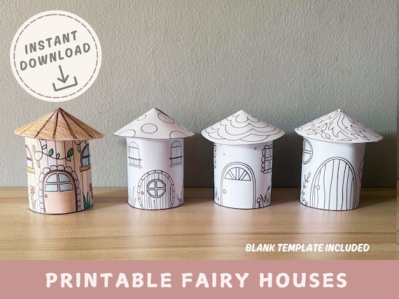 Fairy House Printable Craft: DIY Paper House Activity (Digital Download)