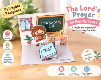 Knutselactiviteit: Pop-up kaart met het Onze Vader – Zondagsschoolactiviteit (digitale download)