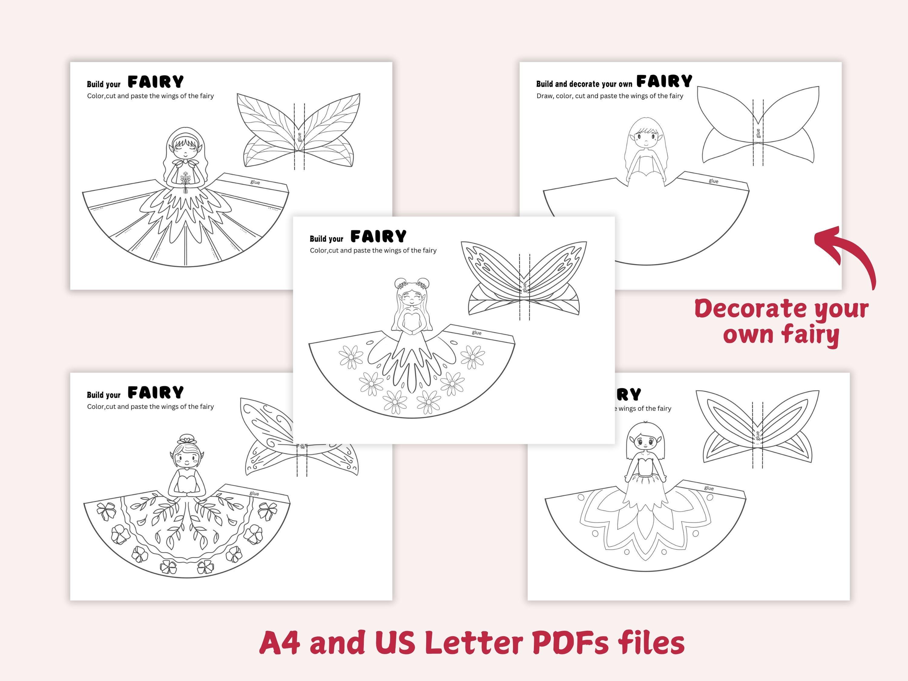 Fairy Paper Doll Printable, Fairy Printable Paper Craft, Easy Cut Made ...