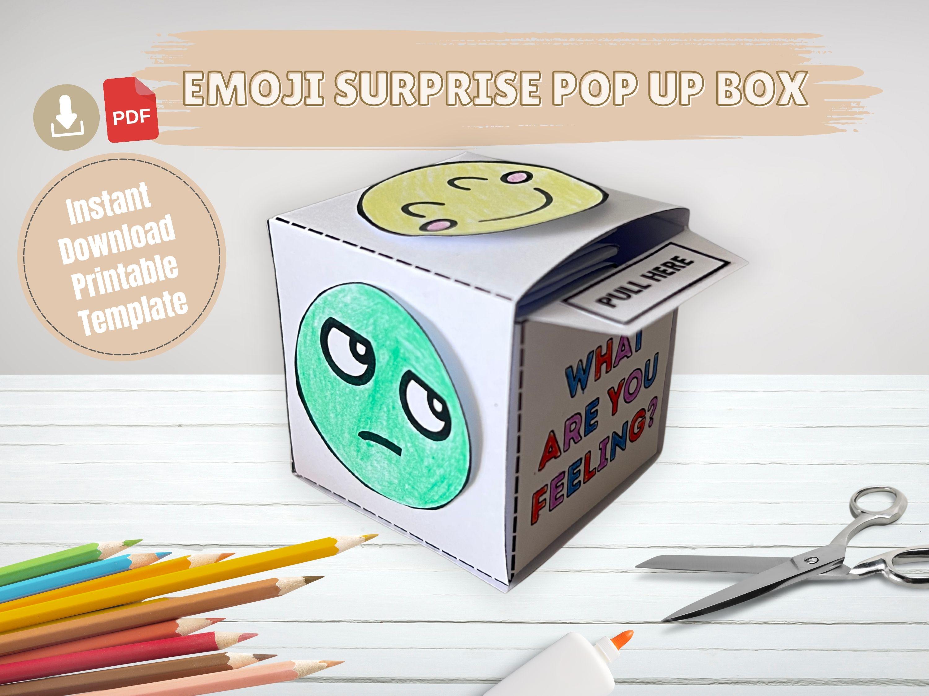 Emoji Surprise Box Paper Craft: Kids' Printable Activity (PDF)