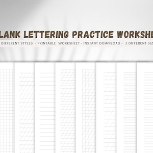 Kalligraphie Übungsblatt HandLettering Übungsblatt Blank Lettering Praxis Druckbares Lettering Übungs Arbeitsblatt Sofort Download PDF