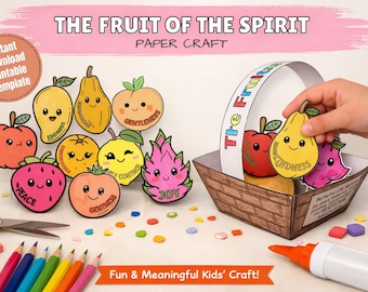Papiersjabloon Fruit of the Spirit: zondagsschoolactiviteit (pdf-download)