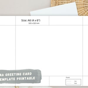 Imprimir e cortar modelo de cartão de felicitações tamanho A6, modelo de recorte de cartão de felicitações em branco para impressão instantânea, modelo de cartão de felicitações Procreate tamanho 4x6