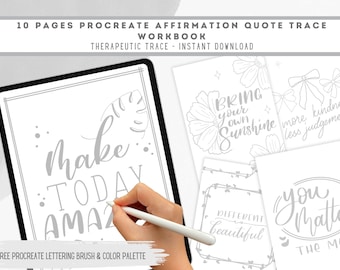 Procreate Lettering Practice Workbook: Motivational Quote Tracing (Digital Download)