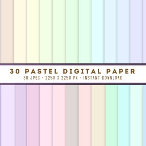 Pastel Color Digital Paper Instant Download Colourful pastel Digital paper card making or craft Pastel Digital Paper printable Solid Pastel