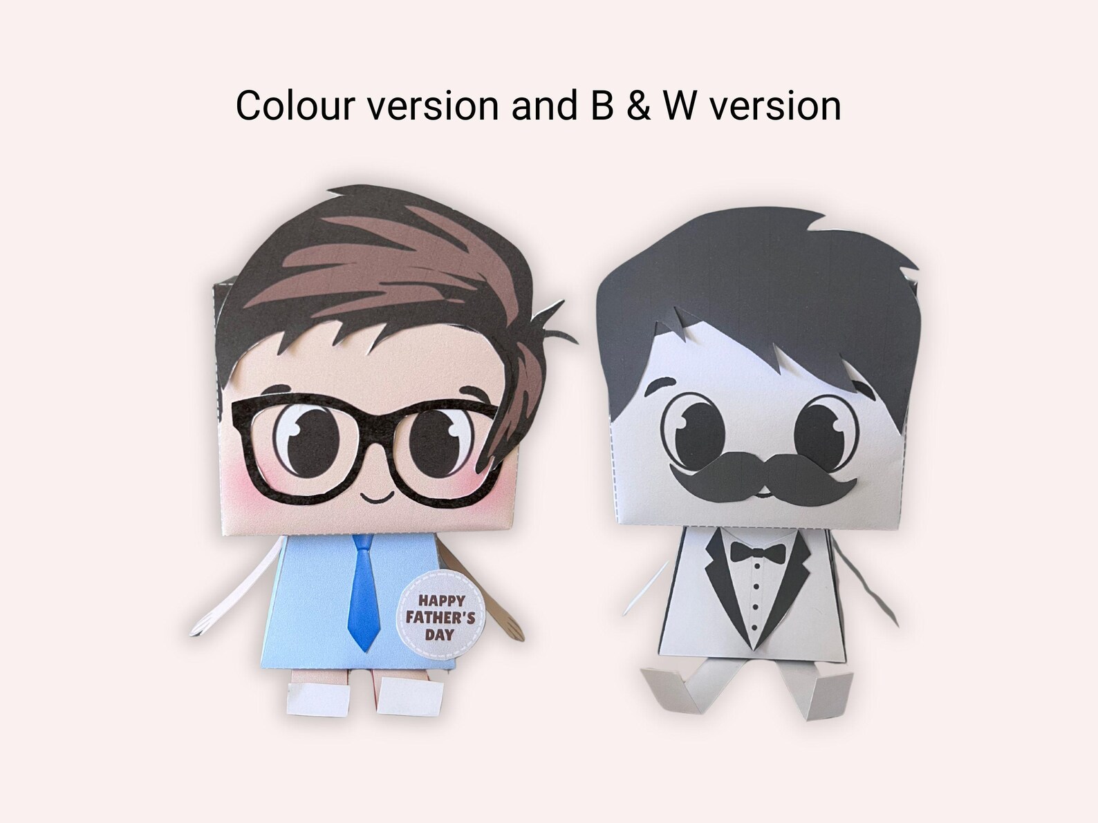 Father's Day Cartoon Papercraft: DIY Dad Paper Toy (digital Download ...
