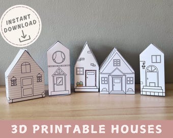 Printable Paper House Craft: DIY Cut & Color Activity (Digital Download)