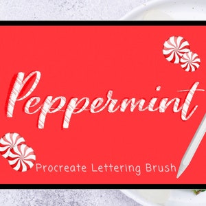 Peppermint Procreate Lettering Brush: Dual Color, Texture & Stripe