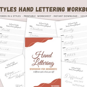 Hand Lettering Workbook: 6 Styles, Procreate Practice (PDF Pattern)