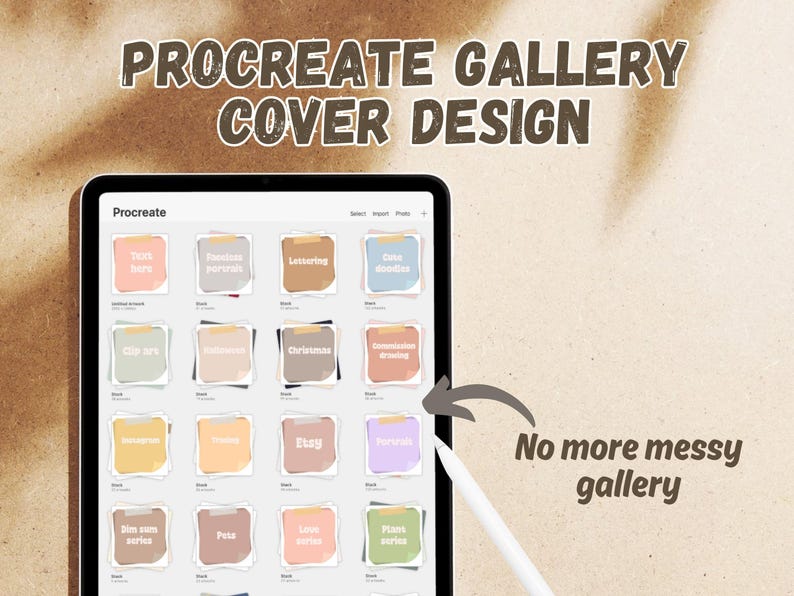 Procreate Label Procreate Gallery Cover Design: Stackable, Neat & Tidy (procreate File ...