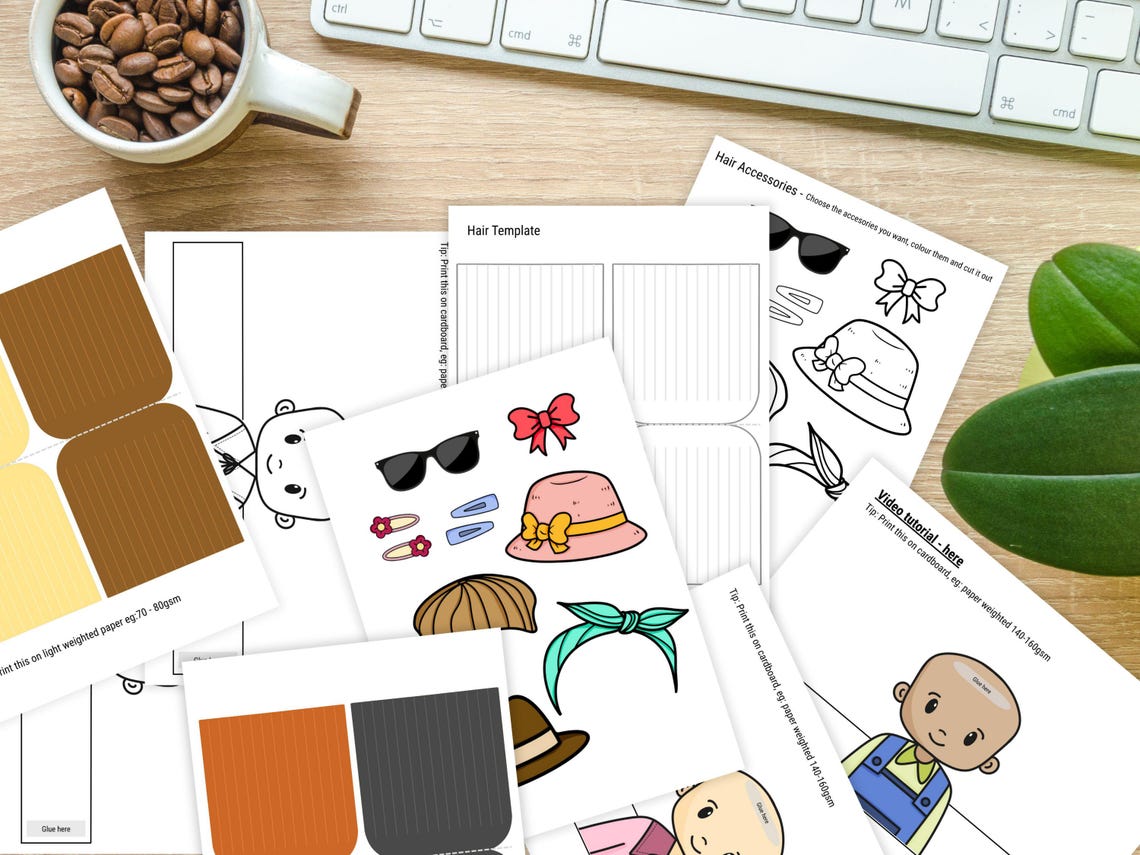 Hair Salon Paper Craft Activity Kit: DIY Haircut Game (PDF) - Etsy