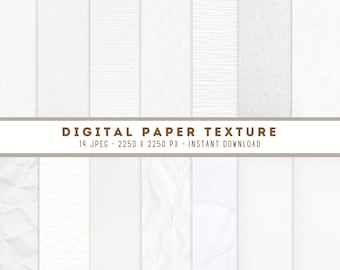 Texturas de papel blanco cálido, fondos imprimibles (descarga digital)