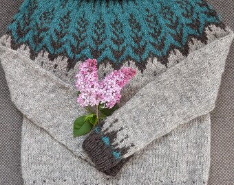 Isländischer Wollpullover - Größe S/M