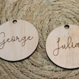 Wooden circle gift tags, Thank You Gift Tags laser-cut Decor, weddings, decorations, Rustic, Boho, Place cards, Gift accessories.