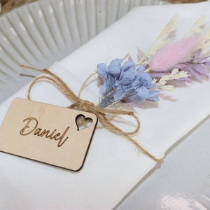 Large Rectangle Heart Wedding Name Placecards, laser-cut, wooden, weddings, decorations, accessories.