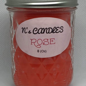 Handmade Scented Candle (Rose)