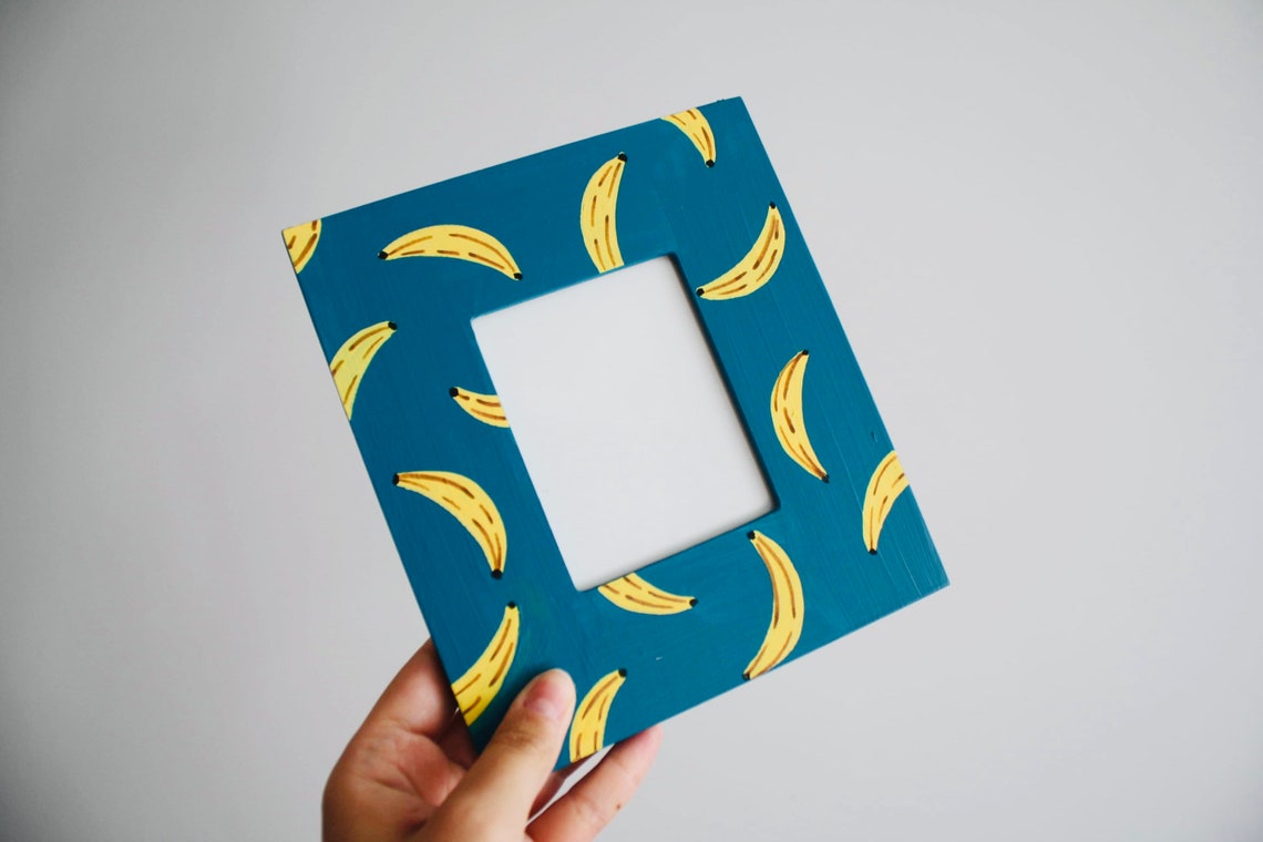 Banana Print Hand Painted Photo Frame Etsy