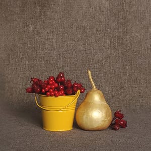 Painted Decorative Dried Gourd: Folk Art Thanksgiving Decor