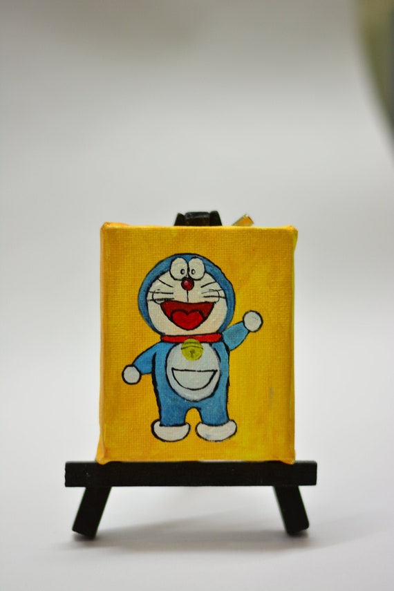 Doraemon Mini Canvas Art Etsy