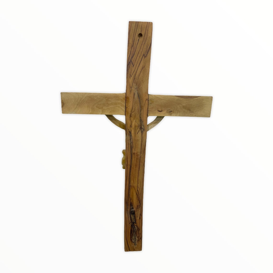 Olive Wood Wall Cross Olive Wood Crucifix Hanging Hand Etsy