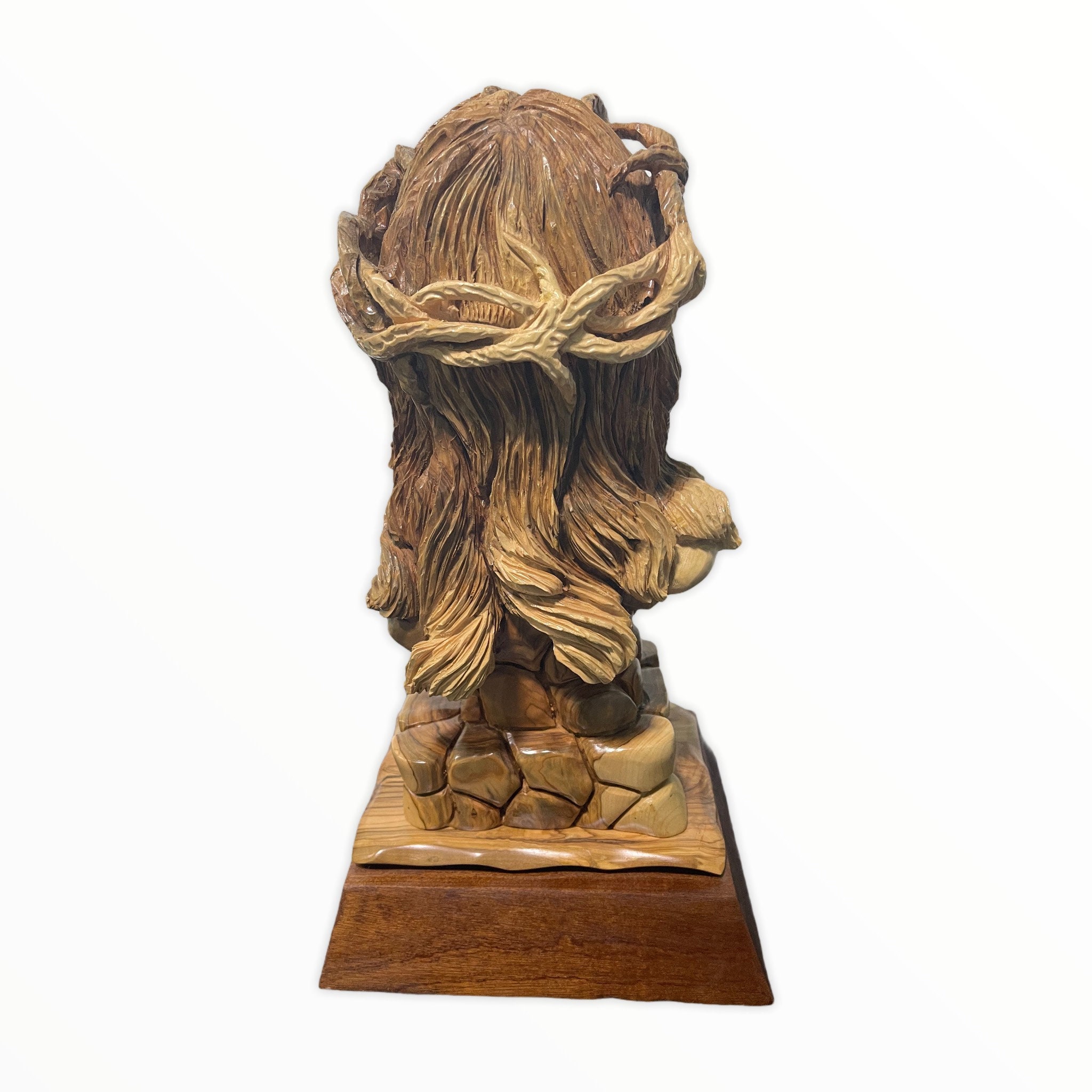 Limited Edition Olive Wood Jesus Christ Head Sculpture Hand Etsy