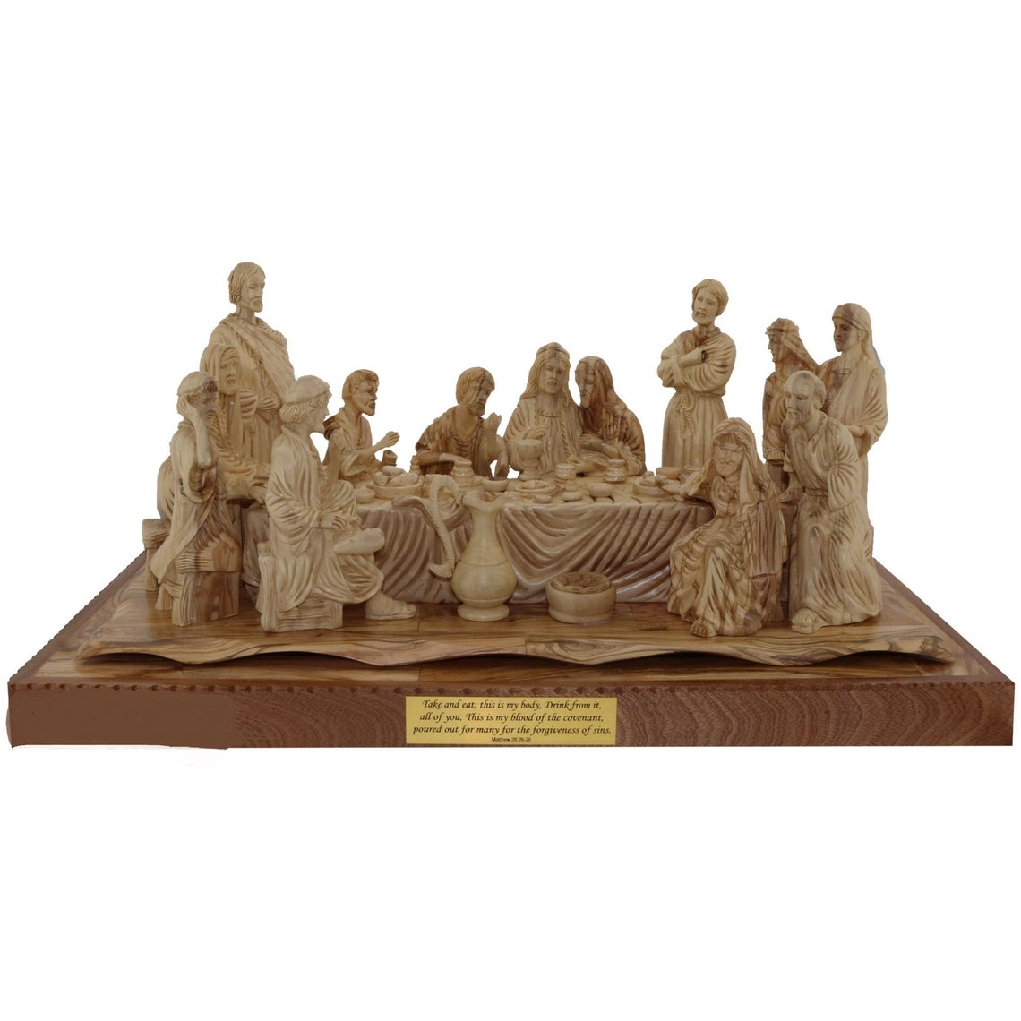 Hand Carved Olive Wood Last Supper The Lord Last Supper From Etsy