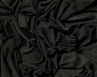5 MTR QUALITY CHEAP BLACK LACE NET SLIGHT STRETCH FABRIC...60/" WIDE £12.49