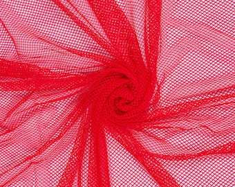 Roter Fischnetz Airtex Mesh Stretch Stoff