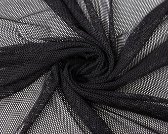 Schwarzes Fischnetz Airtex Mesh-Gewebe Natürliches Stretch-Material 2 MM Löcher 183 cm Breite Meterware