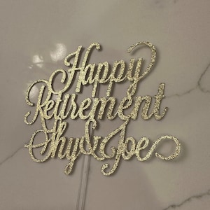 Happy retirement cake topper | Personalized retirement cake topper |