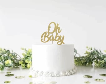 Oh baby cake topper | Baby shower cake topper | Baby gender reveal cake topper centerpiece cutouts