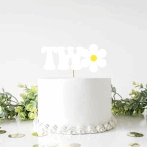 Two cake topper | Flower cake topper | Daisy Cake topper