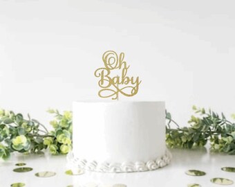 Baby shower cake topper | Oh baby cake topper | Gender reveal cake topper |