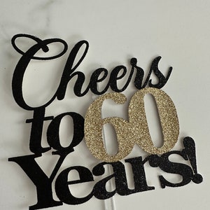 Personalized cake topper | 60th birthday cake topper | Cheers to 60 years cake topper |