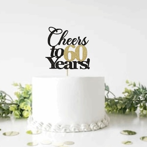 Personalized cake topper | 60th birthday cake topper | Cheers to 60 years cake topper |