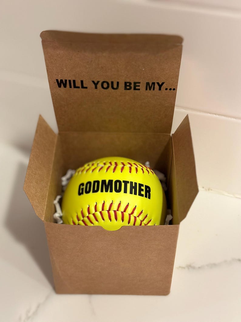 Godmother Softball Proposal Box | Godmother Gifts | Will You Be My ...