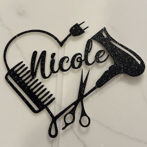 Personalized hairstylist cake topper | Beauty graduation cake topper | Beauty Birthday cake topper