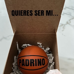 Quieres ser mi Padrino propuesta | Caja de propuesta para padrinos | Mini Basketball Personalizada | Godfather proposal box