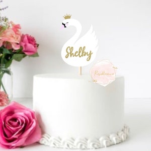 Swan Cake Topper | Personalized Cake Topper | Swan Personalized Cake Topper