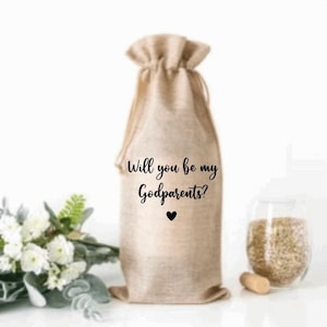 Serás mi bolsa de vino padrinos / Propuesta padrino / Regalos padrinos / Bolsa botella de vino / Bolsa regalo botella de vino
