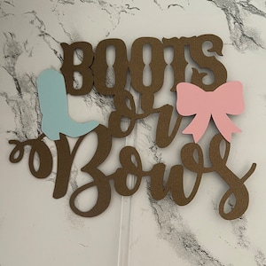 Boots or Bows Cake Topper | Gender Reveal Cake Topper