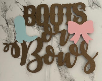 Boots or Bows Cake Topper | Gender Reveal Cake Topper