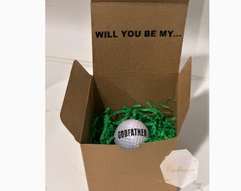 Will you be my godfather proposal box | Godmother proposal box | Godfather Golf proposal gift