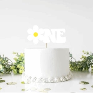 One cake topper | Daisy cake topper | Flower cake topper | First birthday cake topper